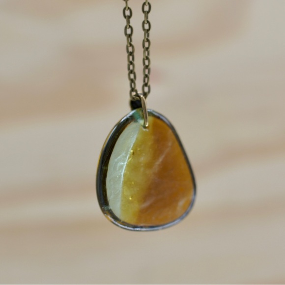 Wine and Tequila Recycled Glass Necklace Don Julio Sustainable Jewelry Handmade - Picture 4 of 7